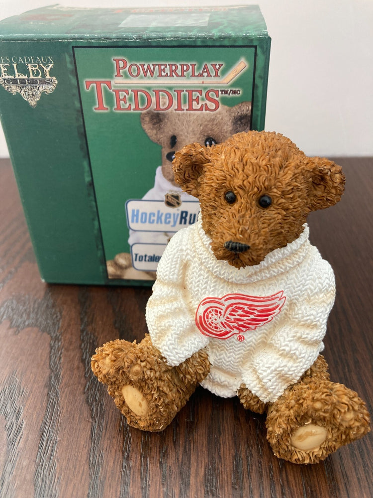 Figurine de hockey Elby Vintage Powerplay Teddies Ourson avec boîte - Detroit Red Wings