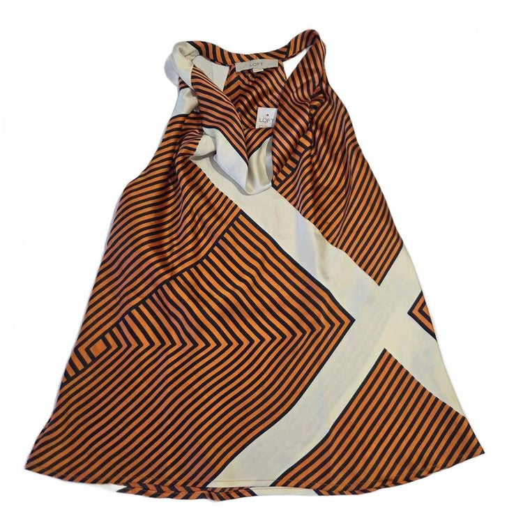 LOFT geometric striped halter top, blouse, shirt size M