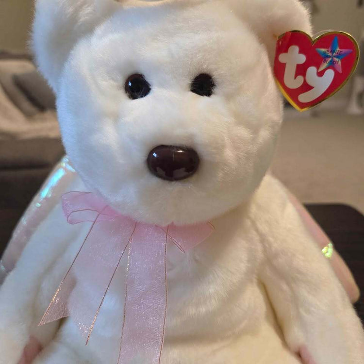 TY Beanie Buddies Halo the Angel Bear plush, NWT