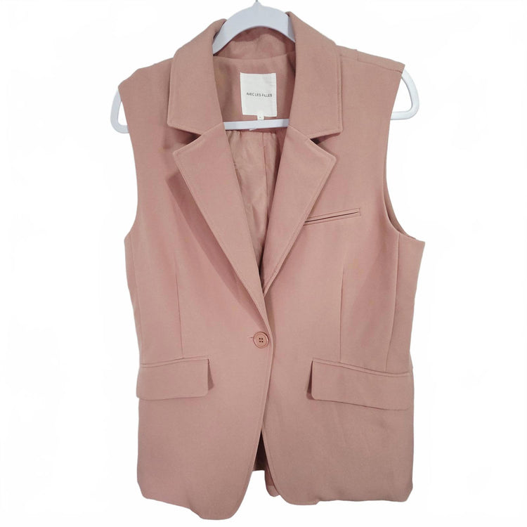 Avec Les Filles Blazer rose, gilet Taille L