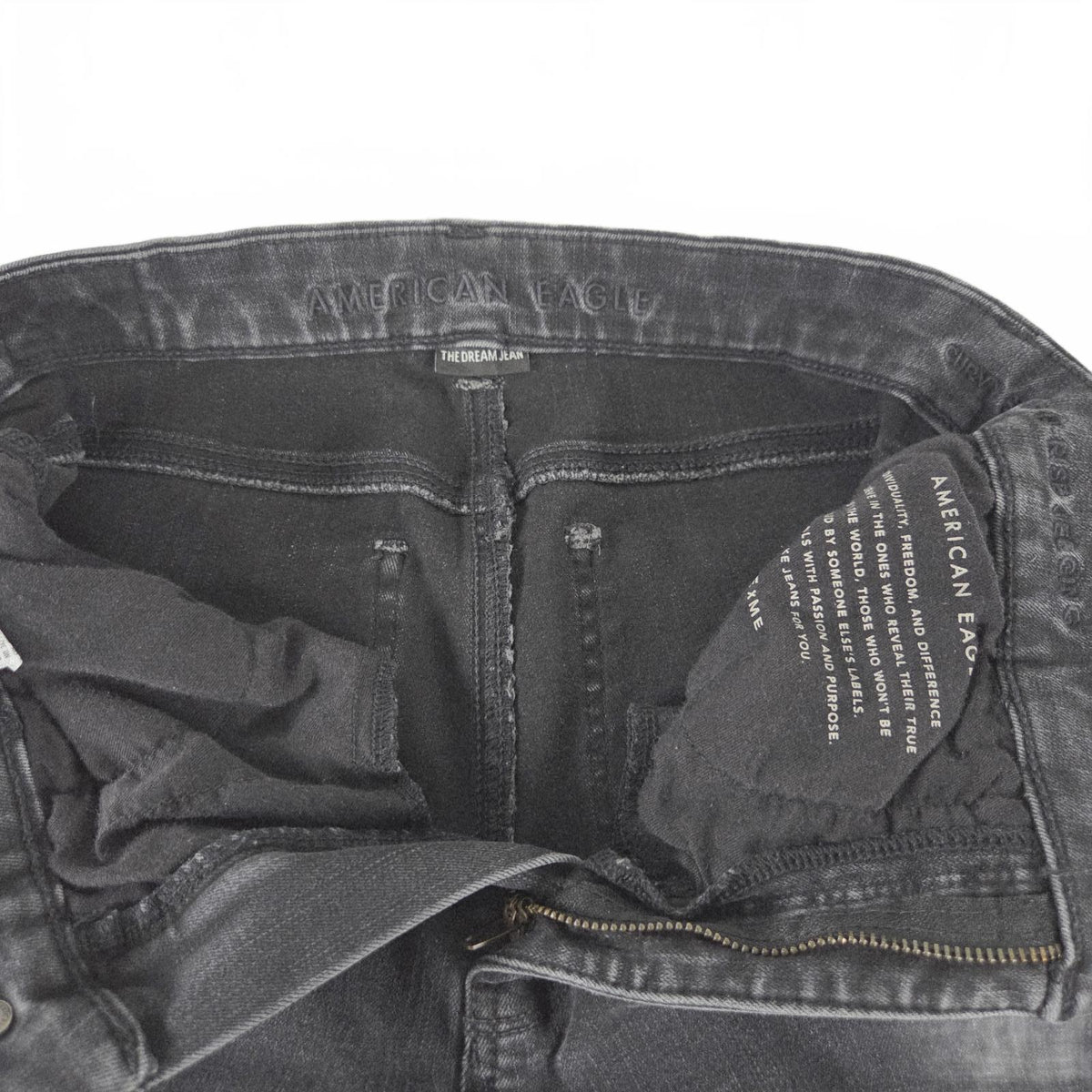 American Eagle Black Denim Pants Jeans washed black size 6 short