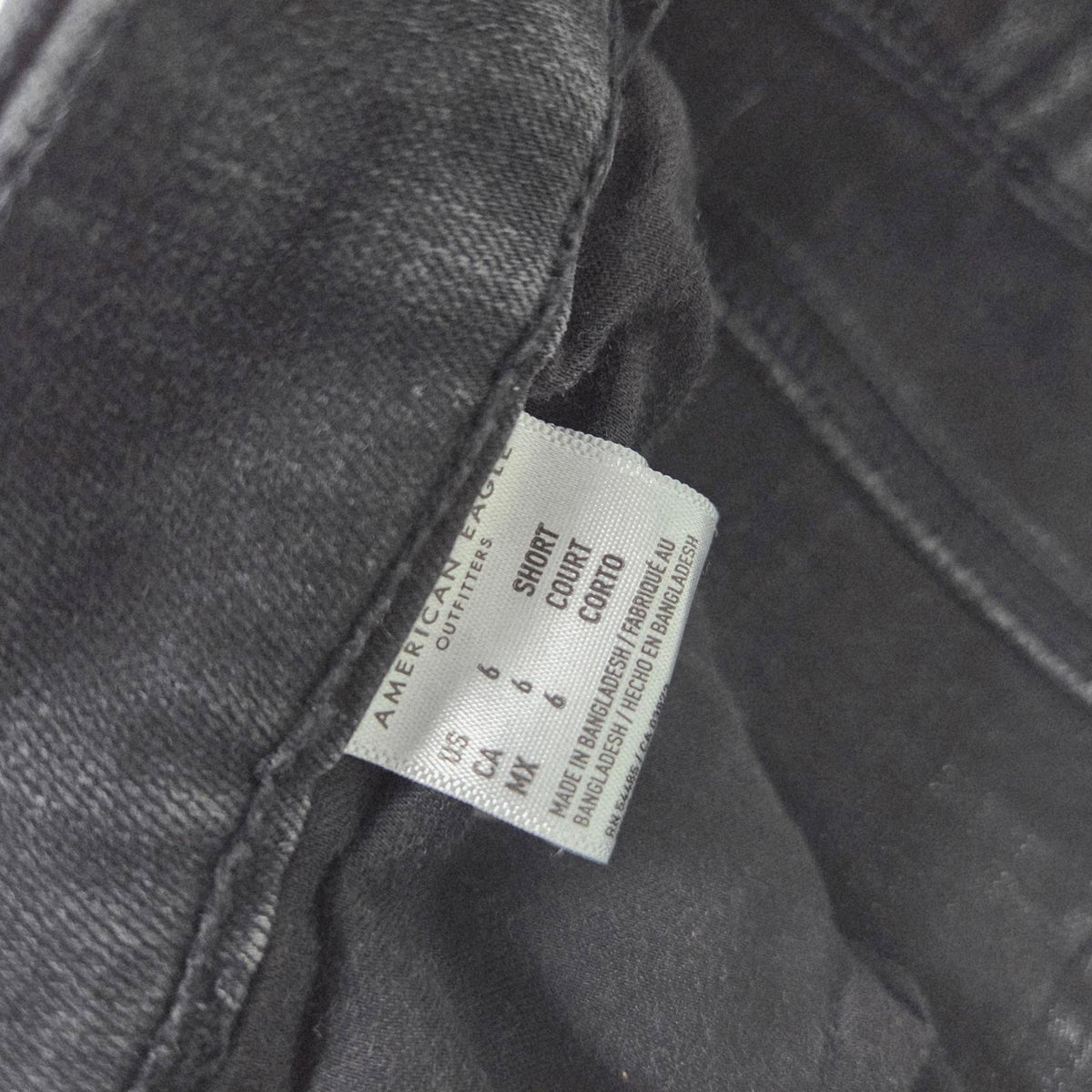 American Eagle Black Denim Pants Jeans washed black size 6 short