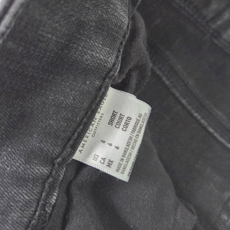 American Eagle Black Denim Pants Jeans washed black size 6 short