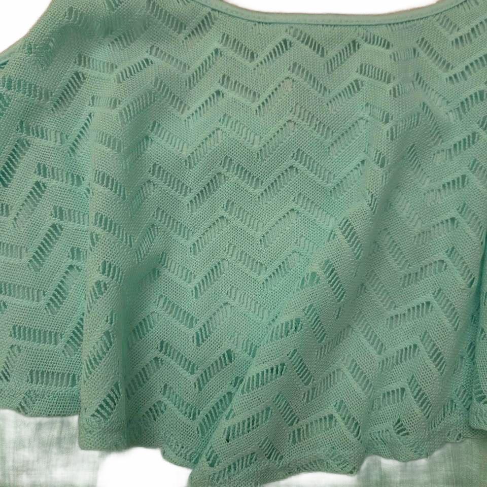 Robe longue vert menthe à superposition en dentelle, taille L
