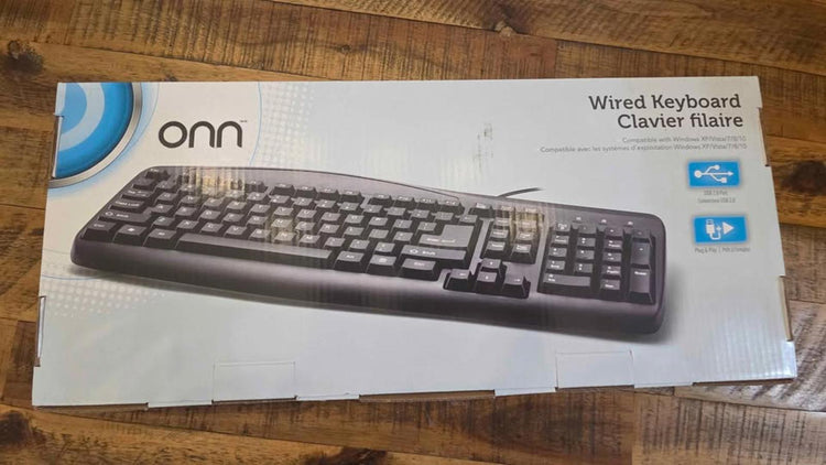 Onn Wired Keyboard USB Powered Full Size, Plug and Play low price