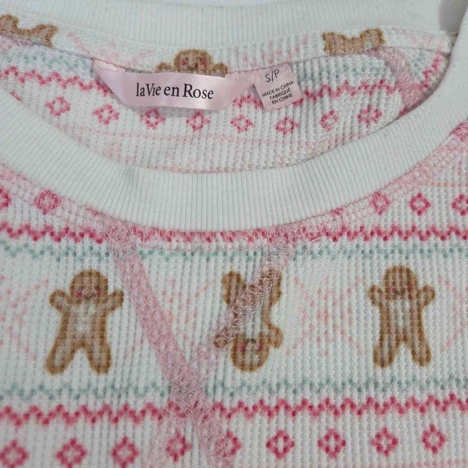 la Vie en Rose Gingerbread Thermal Pajama Set size S