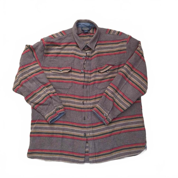 Pendleton Men's Striped Long Sleeve Flannel Shirt Size XL
