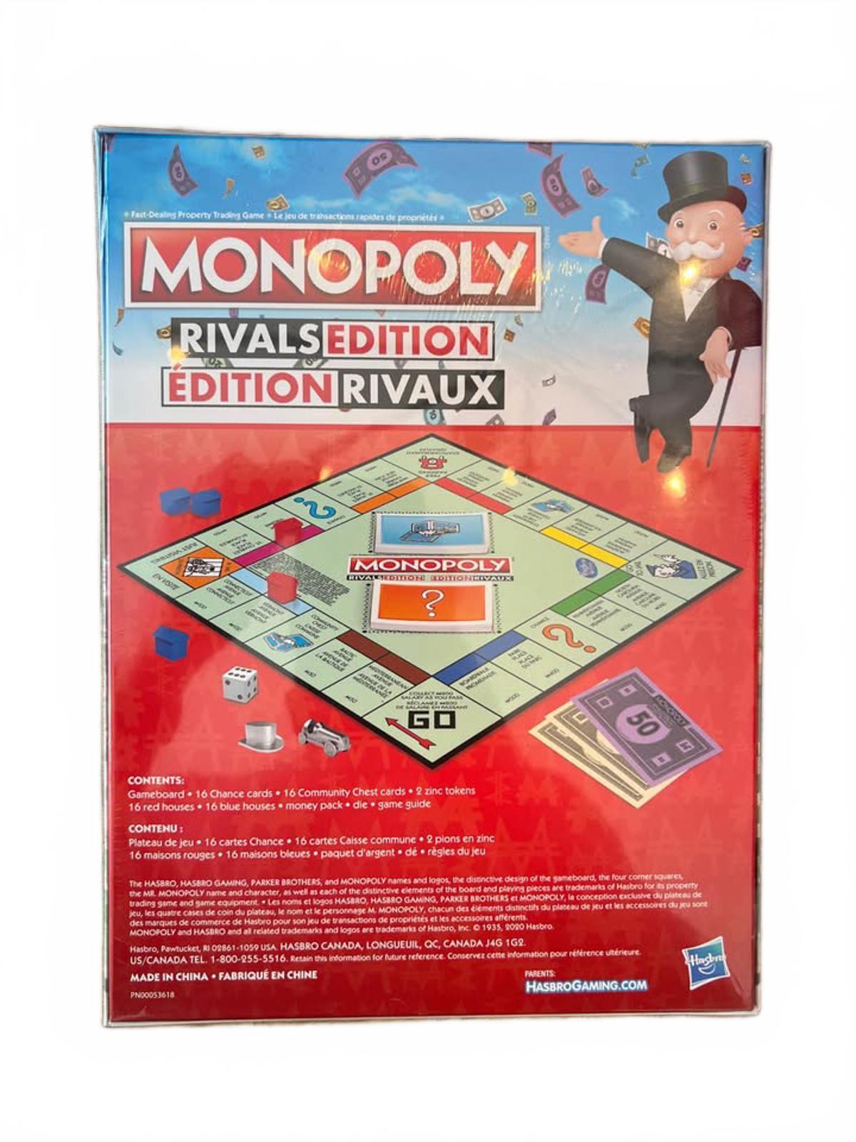 Monopoly Rivals Edition 2-Player Board Game — Hasbro — NWT