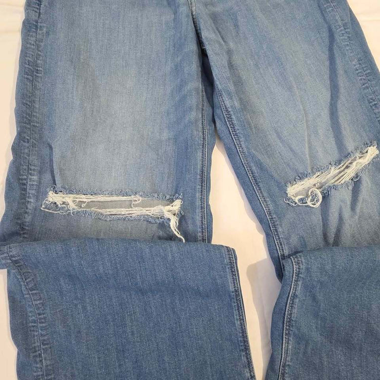 American Eagle Curvy Super High Rise Ripped Wide Leg Jeans Size 4 Short