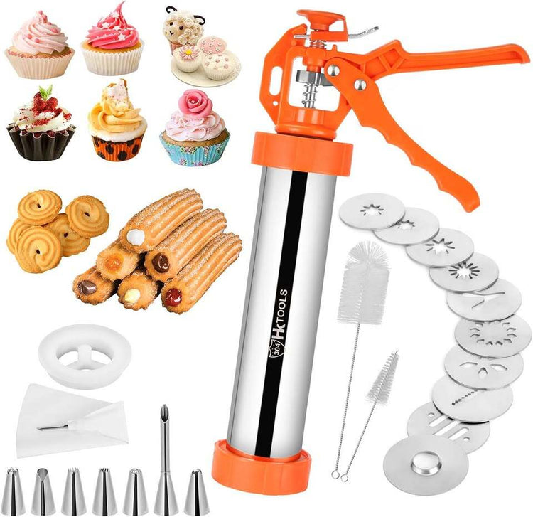 HK Churro Maker Machine, Cookie Maker Machine, Stainless Steel Churros Gun Kit