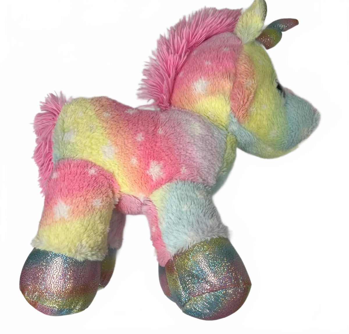 Peluche licorne pailletée arc-en-ciel, licorne magique tie-dye arc-en-ciel