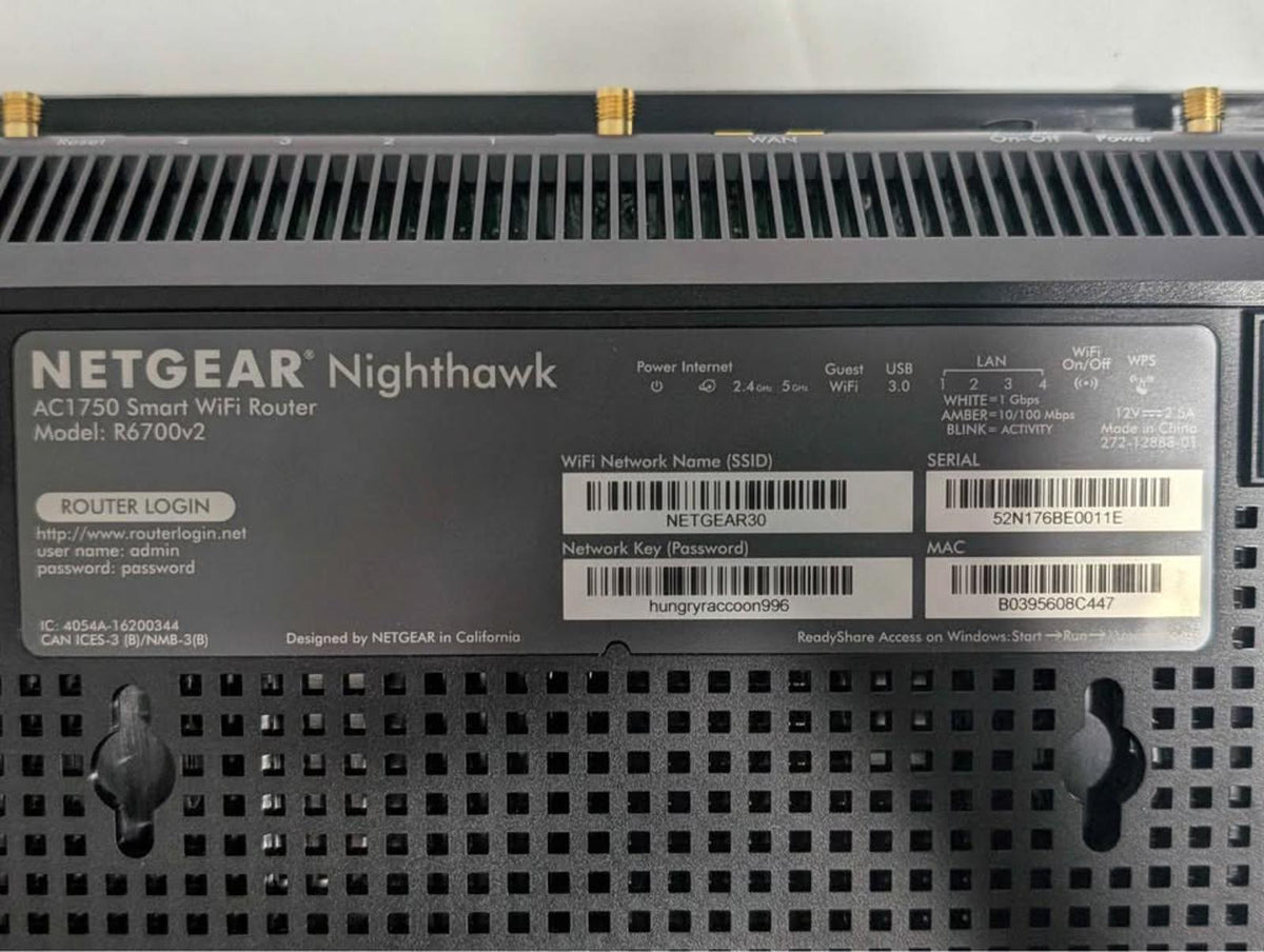 NETGEAR Nighthawk Smart WiFi Router AC1750 R6700v2