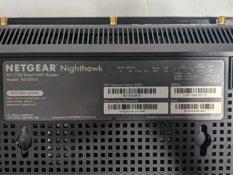 NETGEAR Nighthawk Smart WiFi Router AC1750 R6700v2