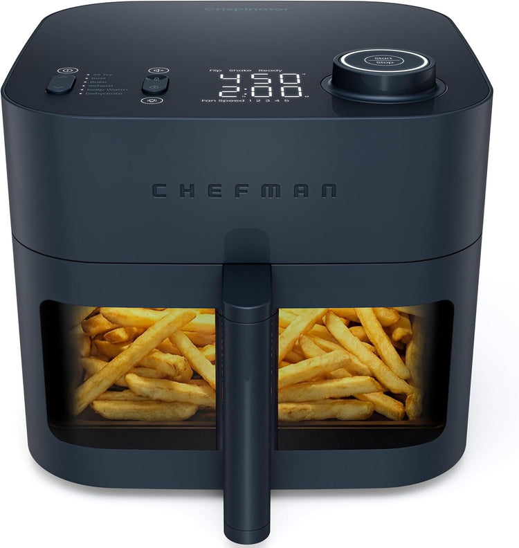 Friteuse sans huile Chefman Crispinator 6-en-1 d’une capacité de 8 pintes, température maximale de 450 °F avec technologie Turbofry Pr