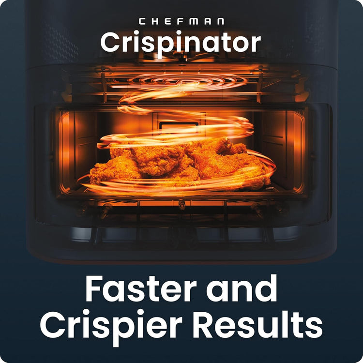Friteuse sans huile Chefman Crispinator 6-en-1 d’une capacité de 8 pintes, température maximale de 450 °F avec technologie Turbofry Pr