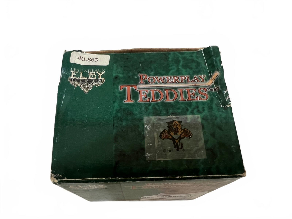Elby Vintage Powerplay Teddies Hockey Bear Figurine with Box - Florida Panthers