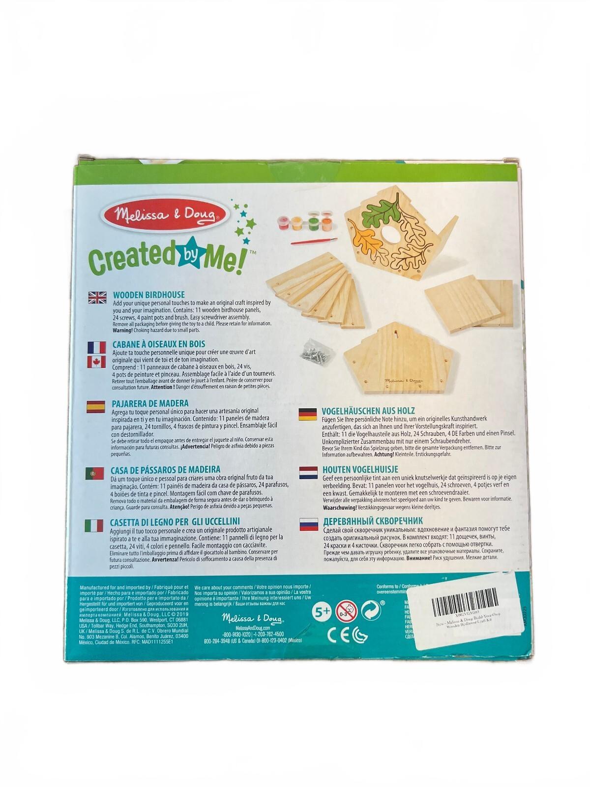 Melissa & Doug Créé par moi ! Kit de bricolage en bois à monter soi-même – nichoir à oiseaux DIY
