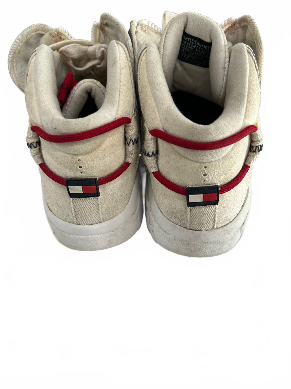 Tommy Hilfiger Jeans Zip Front Sneakers White Red Blue Woman’s 8.5