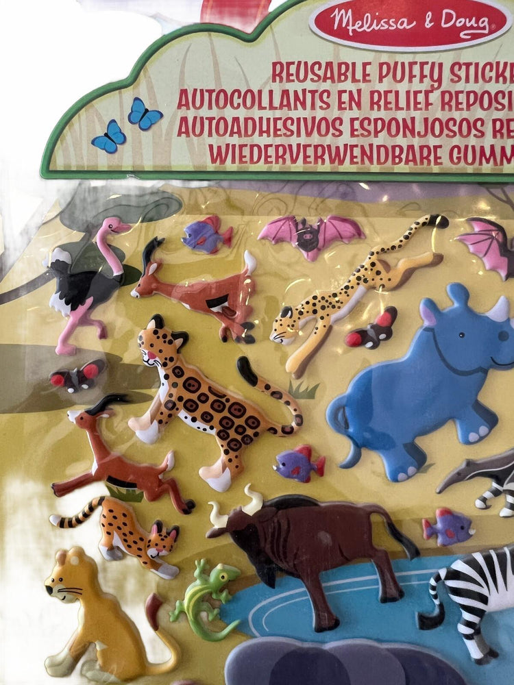 Lot d’autocollants gonflables réutilisables Melissa & Doug : Princesses et Safari