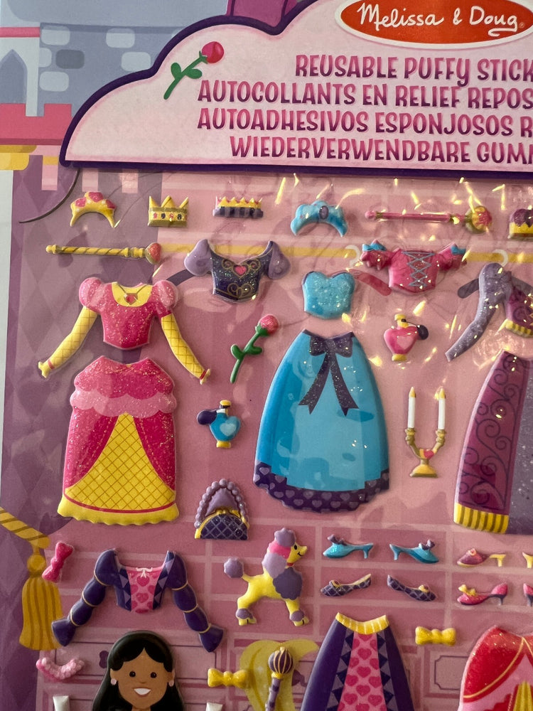 Lot d’autocollants gonflables réutilisables Melissa & Doug : Princesses et Safari