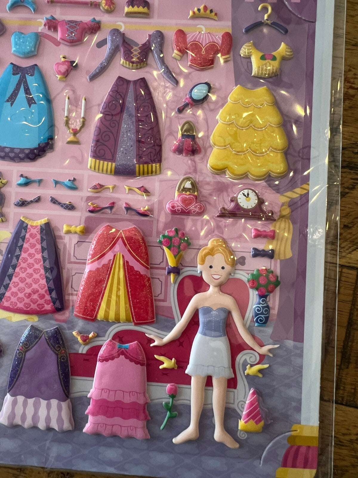 Lot d’autocollants gonflables réutilisables Melissa & Doug : Princesses et Safari
