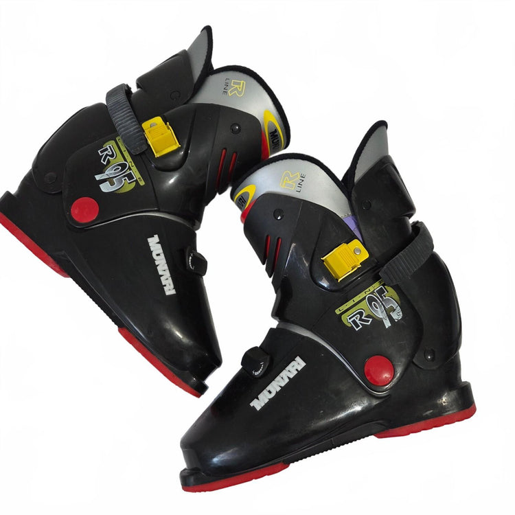 Chaussures de ski Munari R95 pour femme, pointure 8, avec sac de transport assorti, style rétro années 90