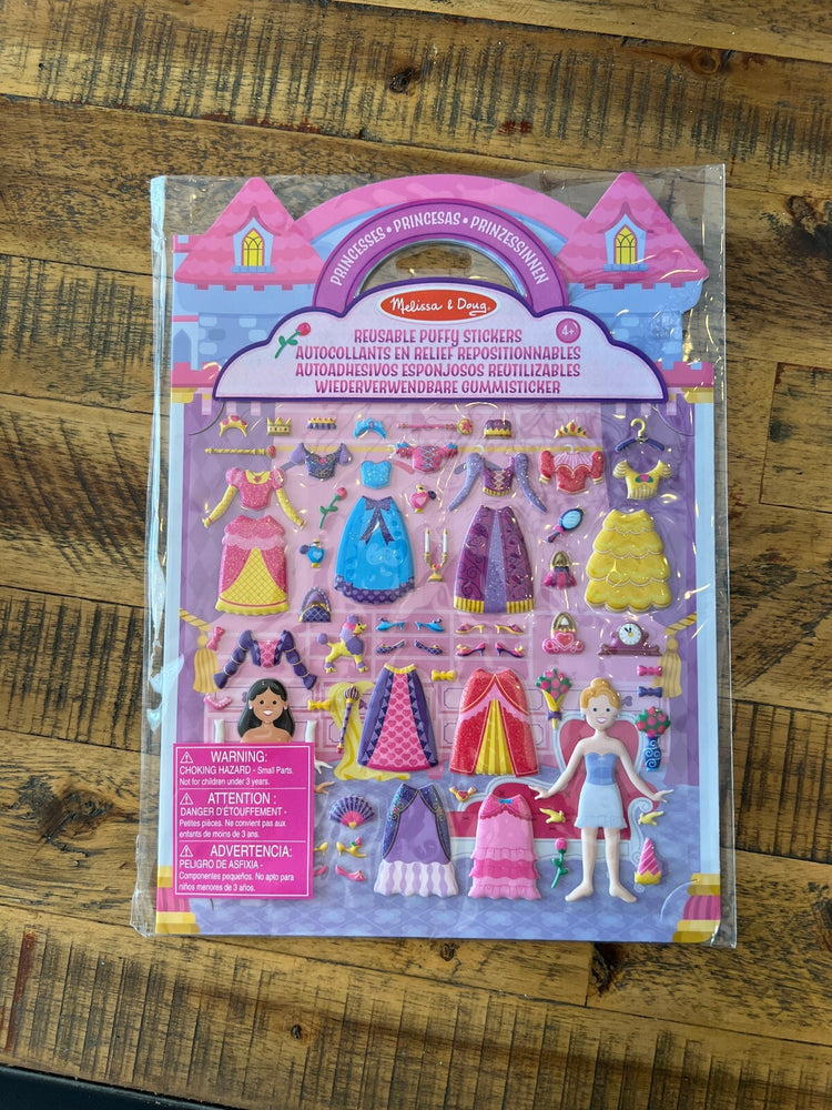 Lot d’autocollants gonflables réutilisables Melissa & Doug : Princesses et Safari