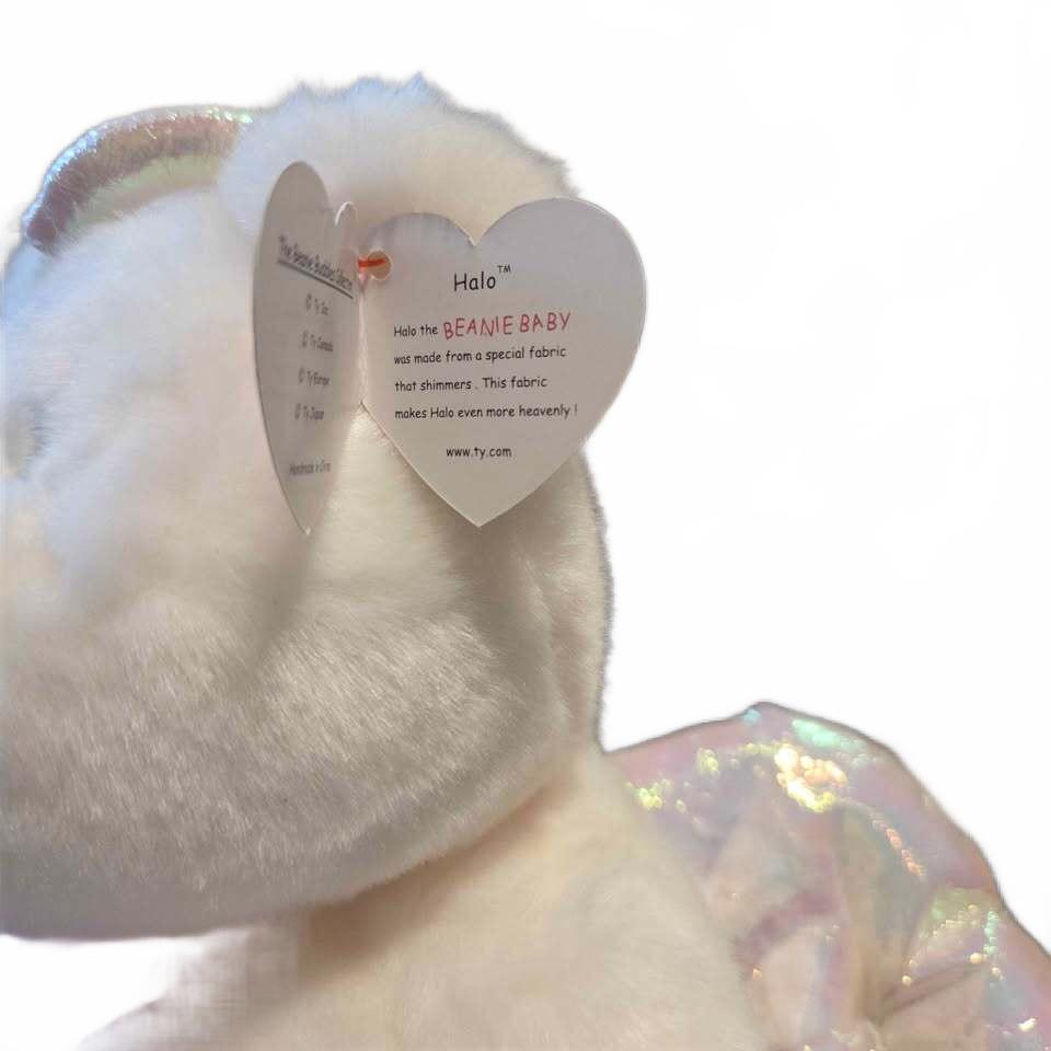 TY Beanie Buddies Halo the Angel Bear plush, NWT