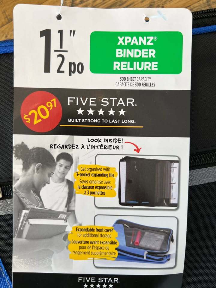 Lot of 3 Five Star Zipper Binders
