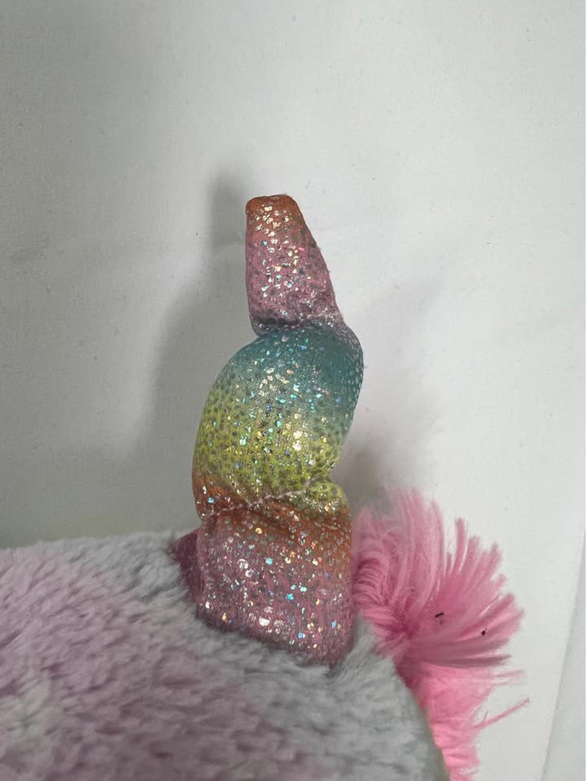 Peluche licorne pailletée arc-en-ciel, licorne magique tie-dye arc-en-ciel