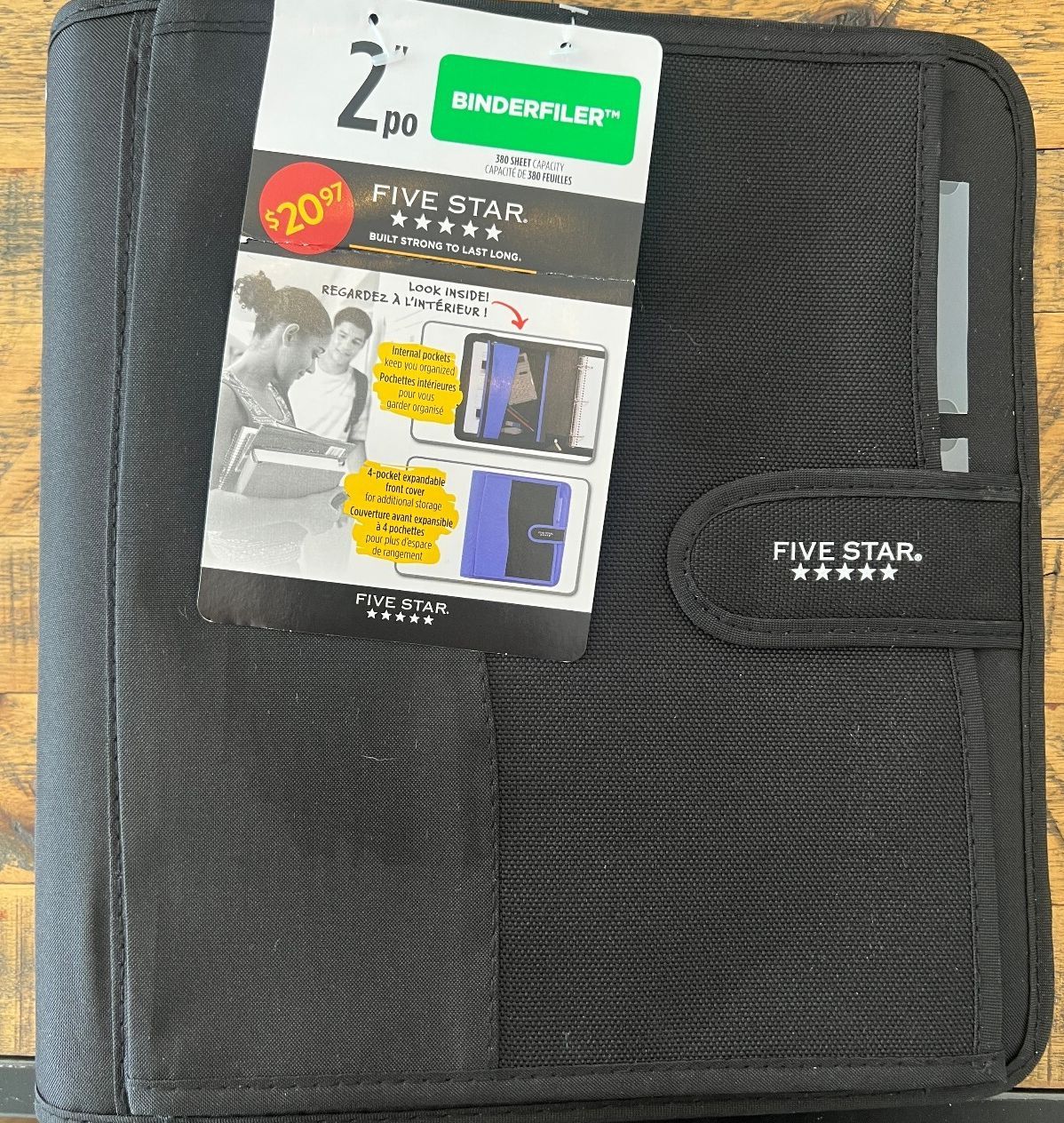 Zipper Binder Binderfiler , 2 inch Black