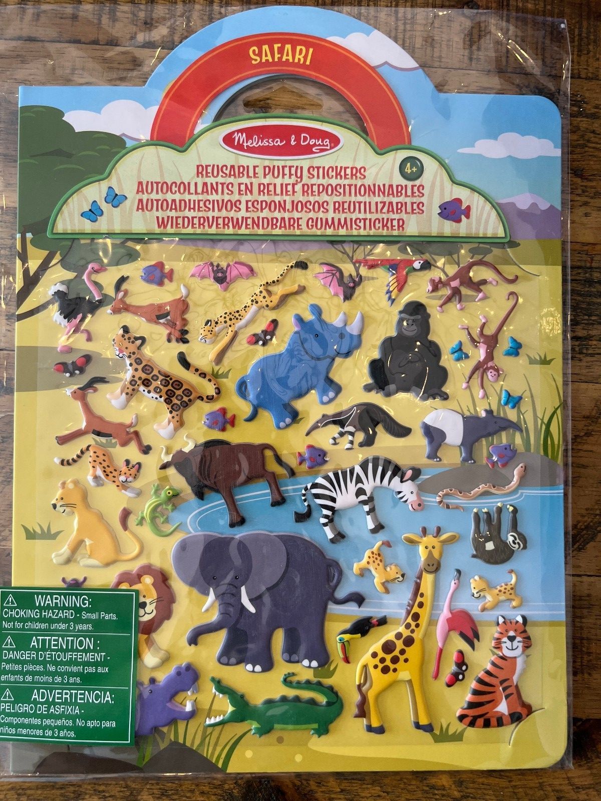 Lot d’autocollants gonflables réutilisables Melissa & Doug : Princesses et Safari