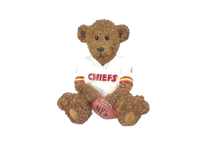 Elby Vintage  Powerplay Teddies NFL Bear Figurine with Box - Kansas City Chiefs