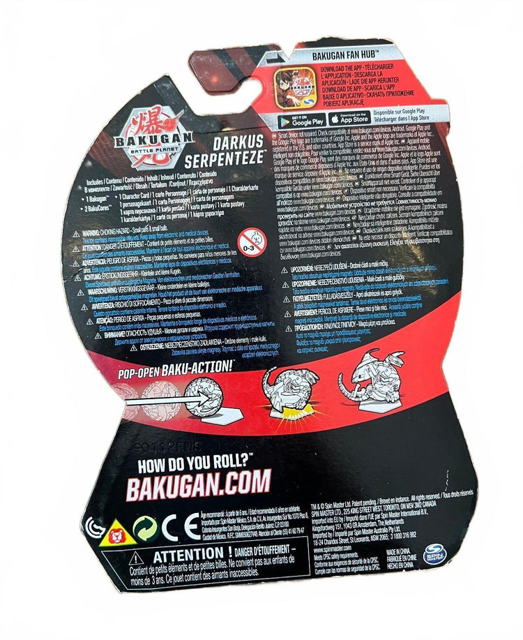 Bakugan Battle Planet Darkus Serpenteze Core – Paquet individuel neuf scellé, Spin Master