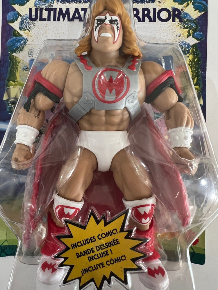 MATTEL Masters of the WWE Universe Ultimate Warrior Action Figure Includes Comic